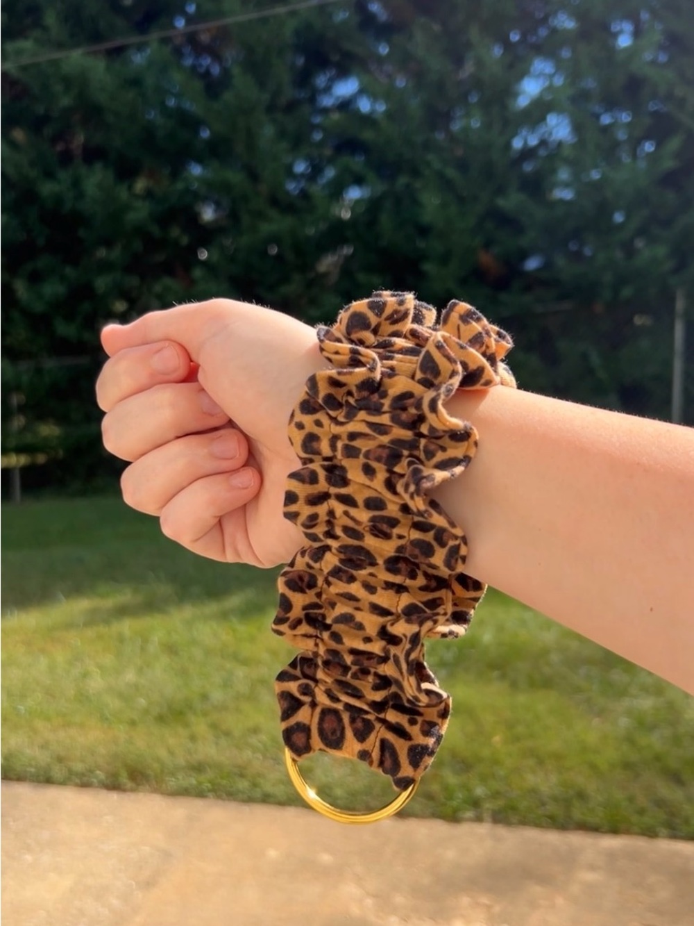 Leopard Print Keychain Wristlet
